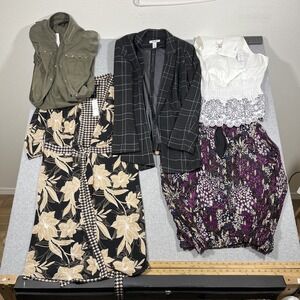 Lot of 5 White House Black Market Sz 14 Tops Dress Jackets Multicolor